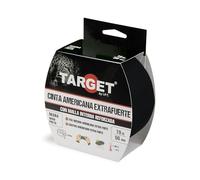 TARGET CTN1050N - Cinta Americana Extrafuerte, Heavy Duty | Reforzada con malla, Hasta 0,43mm de grosor (NEGRO, 10M X 50mm)