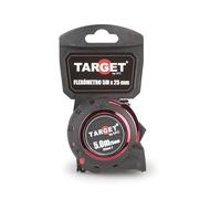 TARGET FLEX01 - Flexómetro Reforzado Goma 5M X 25mm, Metro Profesional | Cinta Métrica con Sistema de Bloqueo