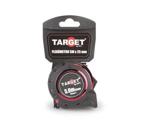 TARGET FLEX01 - Flexómetro Reforzado Goma 5M X 25mm, Metro Profesional | Cinta Métrica con Sistema de Bloqueo