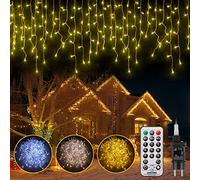 targetone Cadena de luces LEDs Cortinas de Luz Impermeable Garland 11 Modos de Operación Luz para Decoración de Interiores,Exterior,Boda, Navidad,Fiesta (15m 528leds)