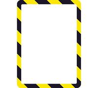 Tarifold Es 194924- Pack de 2 Marcos magnéticos Señales A4, Magneto Seguridad- señalización Avisos/Alertas -dorso totalmente imantado - color Amarillo/Negro, 2 u.