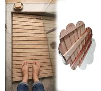 Tarima Ducha Alfombrilla de Baño Antideslizante Madera Maciza Natural