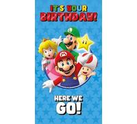 Tarjeta de cumpleaños de Super Mario, tarjeta de personaje de juego nostálgico, Luigi, princesa melocotón, sapo, tarjeta de celebración de cumpleaños
