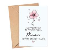 Tarjeta de cumpleaños especial para mamá, bonita tarjeta de cumpleaños de flores para mamá, tarjetas de cumpleaños con flores, regalo de nacimiento para ella, eres uno en un millón