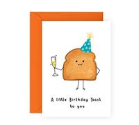 Tarjeta de cumpleaños para amigos, tarjetas de cumpleaños divertidas para mujeres, A Little Birthday Toast" para mamá, papá, abuelo, Nana, él ella, viene con pegatinas, por Central 23