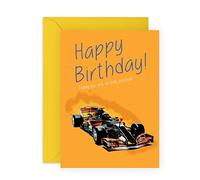 Tarjeta de cumpleaños para hombres, con temática de coche de carreras F1, tarjeta de cumpleaños para niño, para marido, novio, tío sobrino, viene con pegatinas divertidas, por Central 23