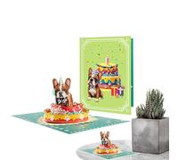 Tarjeta De Cumpleaños Para Perro - Adorable Postal De Cumpleaños Canino Decoración Artística Plegable En 3D | Tarjetas De Divertidas, Idea De Regalo Para Mamá, Papá, Adolescentes