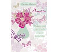 Tarjeta de cumpleaños tradicional para hija - 9 x 6 pulgadas - Piccadilly Greetings