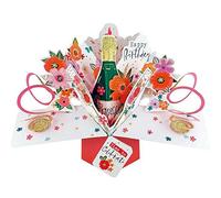 Tarjeta de felicitación de cumpleaños Prosecco emergente original Second Nature 3D Pop Up Cards