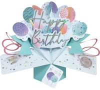 Tarjeta de felicitación emergente con globos Happy Birthday To You Second Nature 3D