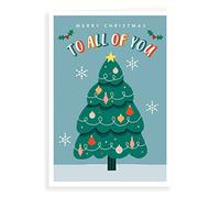 Tarjeta de Navidad moderna To All Of You, 7 x 5 pulgadas, Piccadilly Greetings