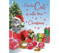 Tarjeta de Navidad tradicional (linda) de The Cat - 20 x 15 cm - Regal Publishing