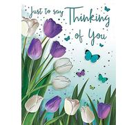 Tarjeta de ocasión Thinking of You - 20,3 x 15,2 cm - Regal Publishing, C80134, azul|verde|gris