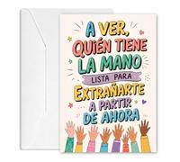 Tarjeta Despedida Compañero Trabajo, Postal Grande Jubilación con Sobre