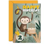 Tarjeta divertida de segundo cumpleaños, Swinging into Birthday Fun