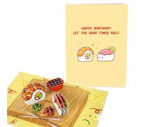 Tarjeta emergente de sushi - divertida tarjeta de cumpleaños en 3D para hombres y mujeres - diseño de sushi japonés - tarjeta de felicitación hechas a mano con pegatinas y sobre - de central 23