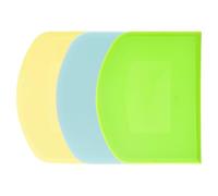 Tarjeta raspadora de masa de plástico, 3 piezas raspador de cuenco, raspador de masa de plástico, cortador de masa para masa, tarta, pizza, herramienta de horneado (azul/verde/amarillo)