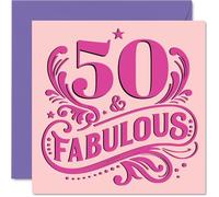 Tarjetas de 50 cumpleaños para mujer, fabulosas