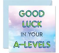 Tarjetas de buena suerte - Best of Luck for A-Levels - You Got This Cards, Good Gifts Exam School Card A Levels Uni, tarjetas de felicitación de 145 mm para estudiantes, amigos, familiares