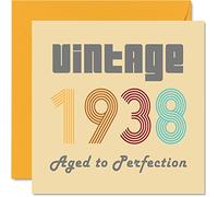Tarjetas de cumpleaños 85 para hombres y mujeres, vintage de 1938 envejecida a la perfección, tarjeta de 85 cumpleaños divertida para ella y él, 145 mm x 145 mm, tarjetas de felicitación de cumpleaños