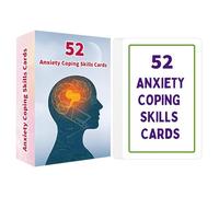 Tarjetas de salud mental - Herramientas de ajuste emocional, estuche de accesorios sintético de alta calidad | para 52 hojas Manejo de la ira Desarrollo Juguetes Aula Inicio Oficina Situaciones