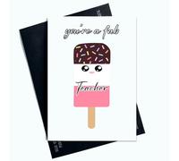 Tarjetas divertidas con texto en inglés "You're A Fab Teacher", tarjeta de agradecimiento para dejar la escuela, tarjeta de fin de curso, divertida tarjeta de cumpleaños para profesor fabuloso para él