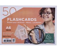 Tarjetas Exacompta de 19x50 cm + anilla, papel Bristol rayado, perforadas, formato A6, surtido, modelo 10340E