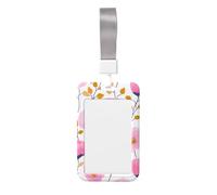 Tarjetero de plástico duro para tarjetas de identificación, diseño de flores de amapola, diseño de acuarela, protector de etiqueta de nombre para enfermeras y oficina
