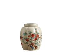 Tarro de almacenamiento de cocina Recipiente de cerámica con forma calabaza for té tapa sellada, estilo vintage for el hogar, ideal for café, dulces y hierbas Bote de té de cerámica(Red)