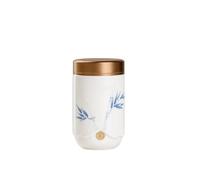 Tarro de almacenamiento de cocina Recipiente de cerámica for té viaje pintado a mano, exquisito recipiente almacenamiento premium for azúcar, y café Bote de té de cerámica(Blue)