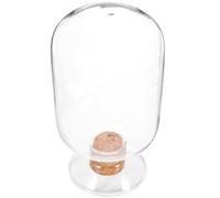 Tarro de Cerillas Transparente de Vidrio Tapón de Madera | 125 Ml, Diseño Moderno y Portátil, para Exhibición en Mesa y Estantes