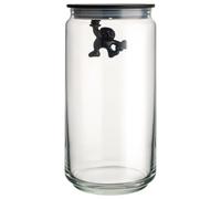 Tarro de cocina GIANNI, 1,4 l, tapa negra, vidrio, Alessi