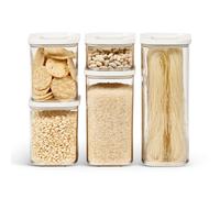 Tarro de cocina MÓDULO, juego de 5 piezas, blanco, plástico, Mepal