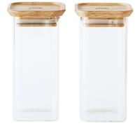 Tarro de cocina PKV-048 320 ml, juego de 2 piezas, vidrio / bambú, Pebbly
