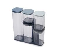 Tarro de cocina PODIUM, juego de 5 piezas, con soporte, azul, Joseph Joseph