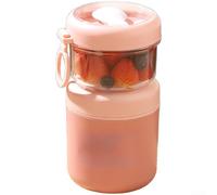 Tarro de comida de viaje a prueba de fugas 860ml Diseño portátil (rosa) | Gran capacidad de 860 ml, sellado de silicona a prueba de fugas, mantiene la comida caliente, forro de acero inoxidable