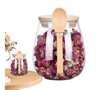 Tarro de con tapa y cuchara, recipiente de transparente con tapa de madera, recipiente para azúcar, especiero con cierre de seguridad para harina, arroz, nueces, dulces, granos de