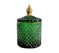Tarro de cristal para caramelos con tapa, 600 ml, tarros decorativos de cristal transparente, tarros de almacenamiento para caramelos, chocolates, frijoles, galletas (verde)