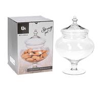 Tarro de galletas de vidrio transparente con tapa con patas victorianas vintage para dulces, chocolates, bonbonbon, comida buffet, boda, fiesta, mesa, centro de mesa para el hogar y la cocina