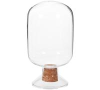 Tarro Decorativo de Cerillas de Vidrio Transparente Tapa de Corcho | 125 Ml, Diseño Moderno y Acabado Suave, Exhibición en Mesa, Acceso Fácil y Prevención de Derrames