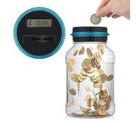 Tarro Digital para Contar Dinero, Hucha para niños, Dinero Papel | Capacidad para más 800 niños, Dinero en Efectivo, Gran Tarro Transparente 1,8 L con Pantalla LCD para el