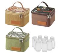 Tarros mezcladores de 9 piezas con bolsa, bolsa de almacenamiento separable, kit de comida en S para mochilero, con conservación mejorada, compacto y extra ligero, 16 x 16 x 10,5 cm, para sal, azúcar