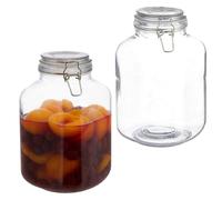 Relaxdays Juego de 2 tarros de 3 L plata,transparente