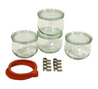 Tarros Weck - Juego de 4 de Cristalería (0,5 L) con Discos y Clips