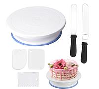 Tartera con soporte giratorio Kit de herramientas para la decoración de pasteles, soporte para tartas profesional de 10,8 ", utilizado para hacer pasteles, decorar pasteles, hornear horneado, juego de