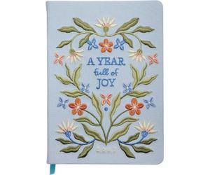 Taschenkalender A5 2027: A Year full of Joy, bestickt, hellblau: Hochwertig bestickter Buchkalender, Wochenplaner, Terminplaner & Organizer. Mit Ferien- und Monatsübersichten