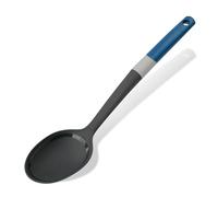 Tasty Cuchara para servir con medidas, cuchara de cocina antiadherente, cuchara con mango suave, cuchara agitadora, utensilio de cocina antiarañazos, dimensiones: 34 x 7 cm, colores: azul oscuro,