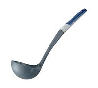 Tasty Cucharón con escala de medición: 34 x 10,5 cm, ideal para rellenar y servir de forma segura, resistente a temperaturas de hasta +180 °C, gris/azul, apto para lavavajillas