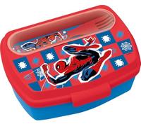 Tataway Sandwichera Marvel Red para niños de plástico Spiderman Spider-Man con cuchara y tenedor