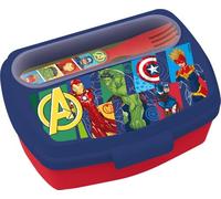 Tataway Sandwichera Tatatway Avengers con cubiertos, lonchera infantil, lonchera de plástico duradera, apta para microondas, producto oficial de Marvel